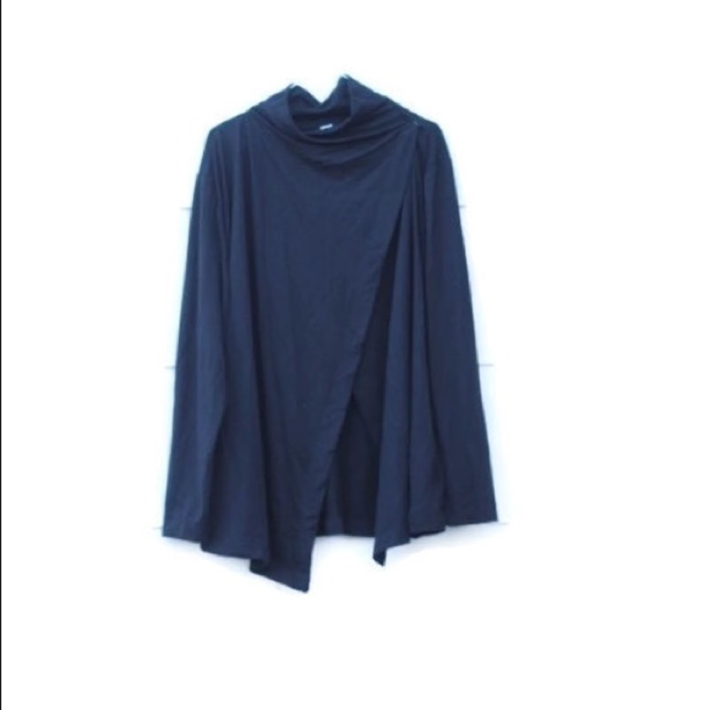Old Navy Black Activewear Long Sleeve Top Wrap Front